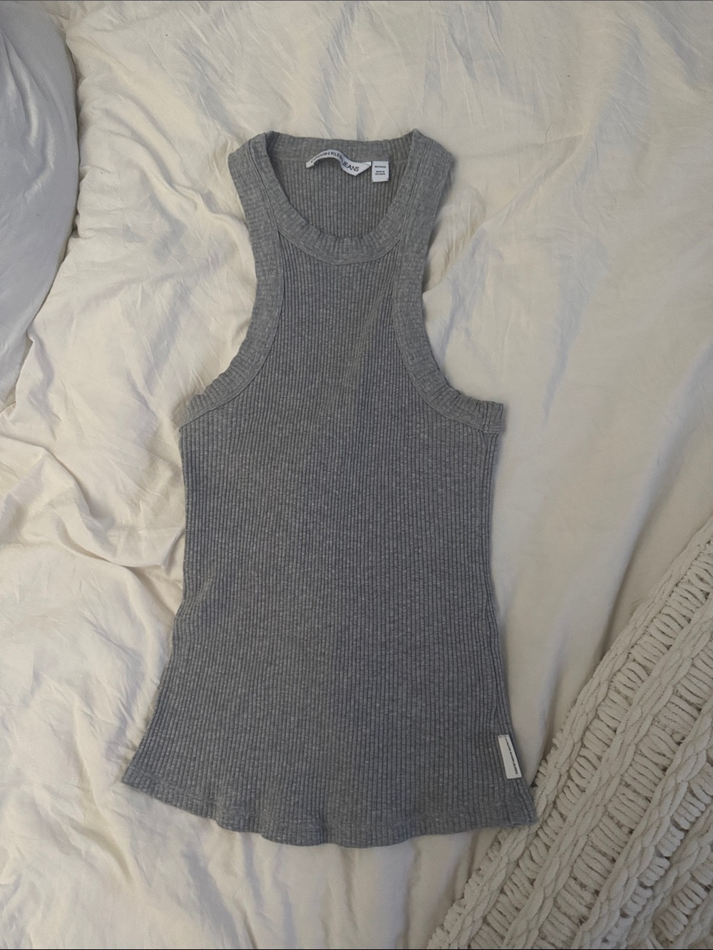 Calvin Klein Ribbed Gray Tank Top